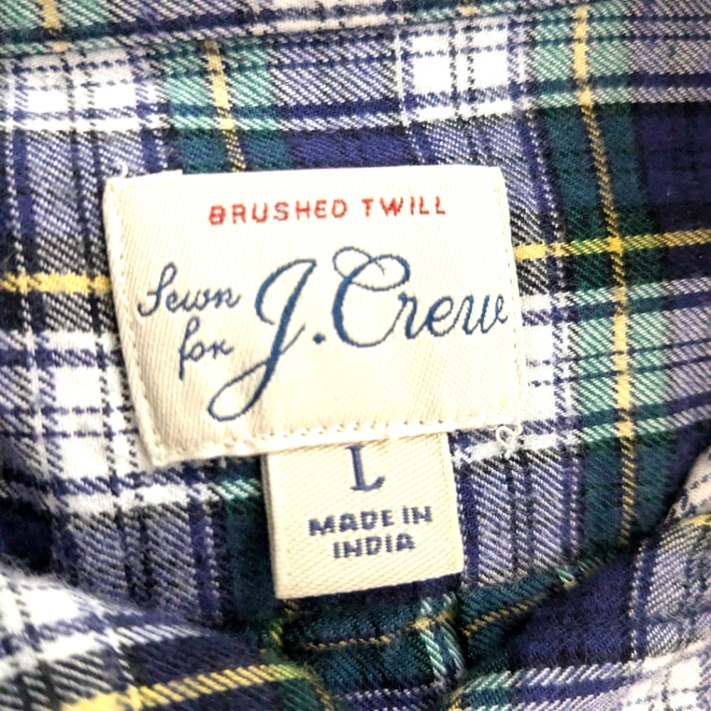 SOLD J. Crew Scotch Plaid Button-Up Shirt sz L - Picture 6 of 8